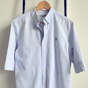 All Saints Men’s Short Sleeve Button Up / light Blue